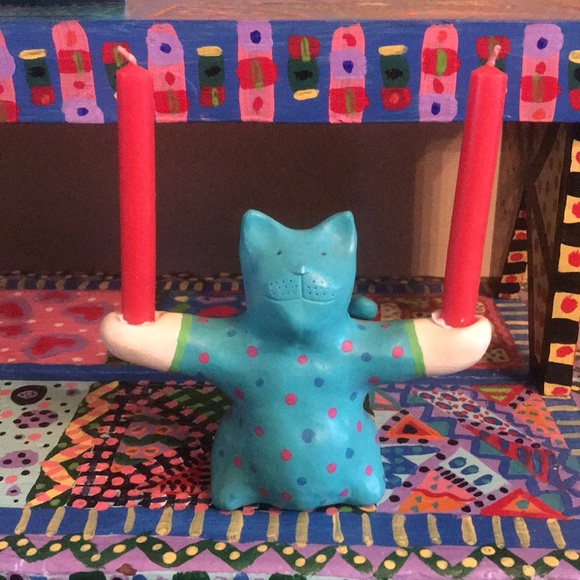 Cat Candlestick Holder- Ceramic - Picture 9 of 10
